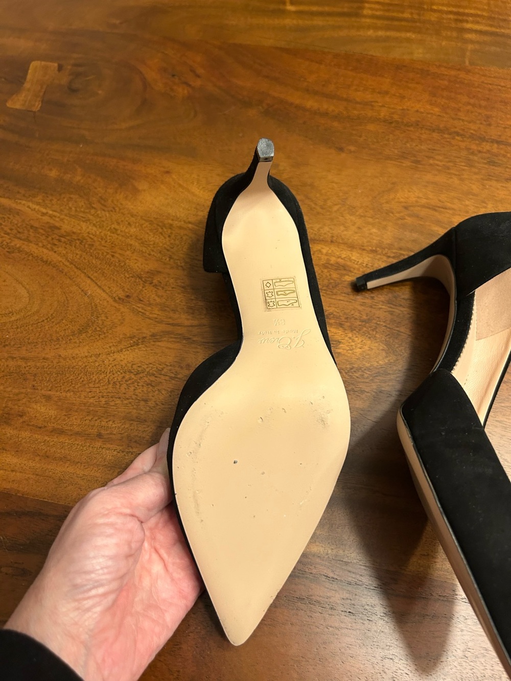 Brenda Zaro Black Suede Pointed-Toe Stiletto Pumps - Women Size 8